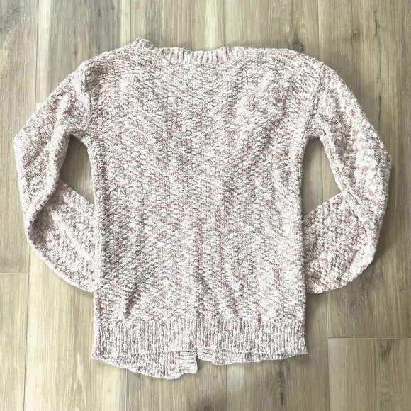 Big Girls Orange & Cream Textured Knit Cardigan Sweater by Cat & Jack sz 7/8 - Picture 3 of 4